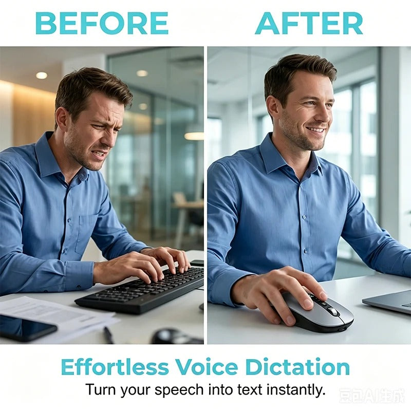 🖱️ LIMITED-TIME 58% OFF! 💥 AI Smart Voice Wireless Mouse – 1600 Words/Min, Translation Hub, Ergonomic ✨